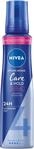 NIVEA Care & Hold Schaumfestiger, pflegender Haarschaum mit Hitzeschutz, Panthenol &