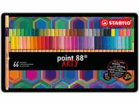 Fineliner - STABILO point 88 - ARTY - 66er Metalletui - mit 65 verschiedenen Farben