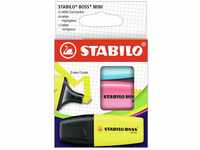 Textmarker - STABILO BOSS MINI - 3er Pack - gelb, blau, pink