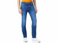 BOSS Herren Anderson BC-P Blauschwarze Relaxed-Fit Jeans aus bequemem...