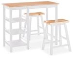 vidaXL Bar Set 3 St&uuml;ck MDF Wei&szlig;