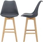 [en.casa] Barhocker 2er Set Barstuhl mit R&uuml;ckenlehne Bistrohocker mit...