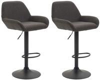 CLP 2er Set Barhocker Braga Mit Stoffbezug I 2 x Barstuhl Mit Lehne Und...