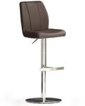 Robas Lund NA.OMI Barstuhl/-hocker, Leder/Edelstahl, rund/360 Grad drehbar, ca....