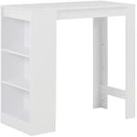 vidaXL Bartisch mit Regal Wei&szlig; 110x50x103 cm