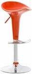 CLP Barhocker Saddle mit drehbarem Kunsttoffsitz und Fu&szlig;ablage I...