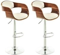 CLP 2er Set Barhocker Kingston Mit Kunstlederbezug I H&ouml;henverstellbarer Barstuhl Mit