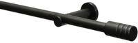 Gardinia 32980 Gardinenstangen Set 1-Lauf Zylinder &Oslash; 19 mm schwarz-matt 160 cm,