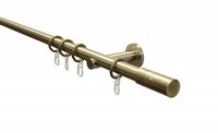 Gardinia Gardinenstangen Set 1-Lauf Zylinder &Oslash; 20 mm 160 cm, Messing-antik, 5834,