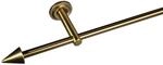 Liedeco Gardinenstange Fast Kegel Messing-Antik, 12 mm Stilgarnitur 120 cm