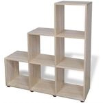 vidaXL Treppenregal B&uuml;cherregal Raumteiler Stufenregal Standregal 107 cm Eiche