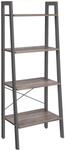 VASAGLE Standregal, B&uuml;cherregal, Leiterregal mit 4 Ebenen, Metall, stabil, einfache