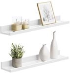 SONGMICS Wandregal, Schweberegal, 2er Set, 10 x 60 cm, Wandboard f&uuml;r Bilderrahmen
