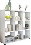 Wohnling Design B&uuml;cherregal mit 9 F&auml;chern Wei&szlig; 108 x 104 x 29 cm, Standregal...