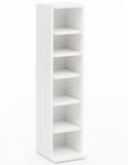 Wohnling Design B&uuml;cherregal WL5.336 Wei&szlig; 21x91x25,5 cm mit 6 F&auml;chern, Standregal