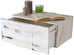 Mendler Wandregal HWC-C55, Schubladen-Regal, Shabby-Look Vintage, 21x46x30cm - wei&szlig;