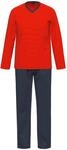 Herren Schlafanzug lang Rot 102