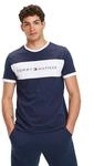 Tommy Hilfiger Herren T-Shirt Kurzarm CN Tee Logo Flag UM0UM01170-416 Blau S