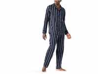 Schiesser Herren Pyjama Lang Pyjamaset, dunkelblau, 56
