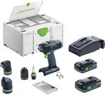 Festool Akku-Bohrschrauber T 18+3 HPC 4,0 I-Set (mit Akkupacks,...