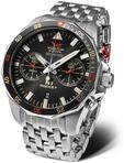 Vostok Europe Herrenuhr mit Edelstahl Glieder Armband N1 Rocket Chronograph Miyota