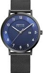 BERING Herren Uhr analog Solar mit Milanaise-Armband 15439-327