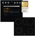 Exquisit Herdset EHE157-UBZ-020 schwarz | 59 L Backofenvolumen | EEK A | Timer 