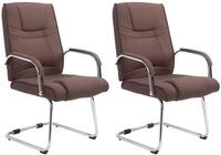 CLP 2er Set Freischwinger Attila Mit Metallgestell & Armlehne I B&uuml;rost&uuml;hle Mit
