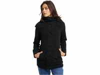 Brandit Damen Women Square Fleece Jacket Mantel, Black, 4XL