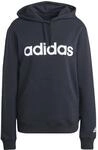 adidas Damen Essentials Linear Hoodie, Black / White, XS