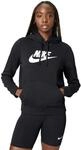 Nike Damen Club Po Kapuzenpullover, Black/White, M EU