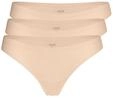Yenita 3er Pack Damen String Invisible, Tanga ohne N&auml;hte aus Mikrofaser, Haut, Gr. L