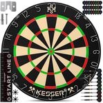 KESSER&reg; Profi Dartscheibe Sisal &ndash; Steeldart Dartboard Set 9 Pfeilen mit
