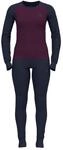 Odlo Damen Active Warm Eco Baselayer-Set, Diving Navy-Pickled Beet, L