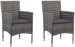 vidaXL 2X Gartenstuhl Essstuhl Stuhl Sessel Rattanstuhl Gartensessel Rattansessel