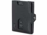 VON HEESEN Slim Wallet mit XXL Münzfach & RFID-Schutz - Leder Geldbeutel - Mini