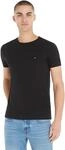 Tommy Hilfiger Herren T-Shirt Kurzarm Core Stretch Slim Fit, Schwarz (Black), XS