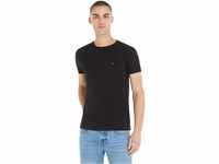 Tommy Hilfiger Herren T-Shirt Kurzarm Core Stretch Slim Fit, Schwarz (Black), XS