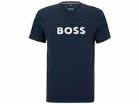 BOSS Herren T-Shirt RN Relaxed-Fit T-Shirt aus Bio-Baumwolle mit Kontrast-Logo