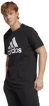 adidas Herren Essentials Single Jersey Big Logo Tee, Black / White, S