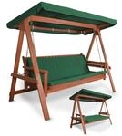 HECHT Hollywoodschaukel Baharu Lux Garten-Schaukel Meranti-Holz 4-sitzer (ca. 235 x