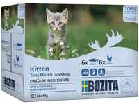 Bozita Häppchen in Soße Lachs & Fleisch Kitten | 12x 85g
