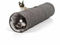 CanadianCat Company | XXL Spieltunnel für Katzen mit Kuschelfell | grau | ca....