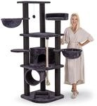 HAPPYPET Kratzbaum f&uuml;r Katzen gro&szlig; 181 cm hoch - Stabiler Kletterbaum Katzenbaum,