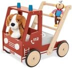 PINOLINO Lauflernwagen Feuerwehrauto Fred, mit Bremssystem, gummierten Holzr&auml;dern