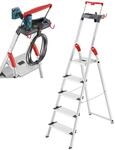 Hailo L84 ComfortLine Alu-Sicherheits-Stehleiter - 5 XXL-Stufen belastbar bis 150 kg
