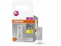 OSRAM Star PIN LED-Lampe für G4-Sockel, klares Glas ,Warmweiß (2700K), 200 Lumen,