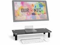 Duronic DM052-2 Monitorständer | 56 x 24 cm schwarze Glasplatte | Bis 20 kg 
