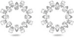 Swarovski Matrix Ohrringe, Rhodinierte Kreolen mit Strahlenden Swarovski Kristallen