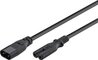 Goobay 97201 Verl&auml;ngerungskabel C7/C8, 2 m, Schwarz, Ger&auml;testecker C8 >